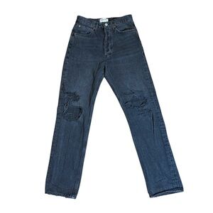 Distressed gray Jeans